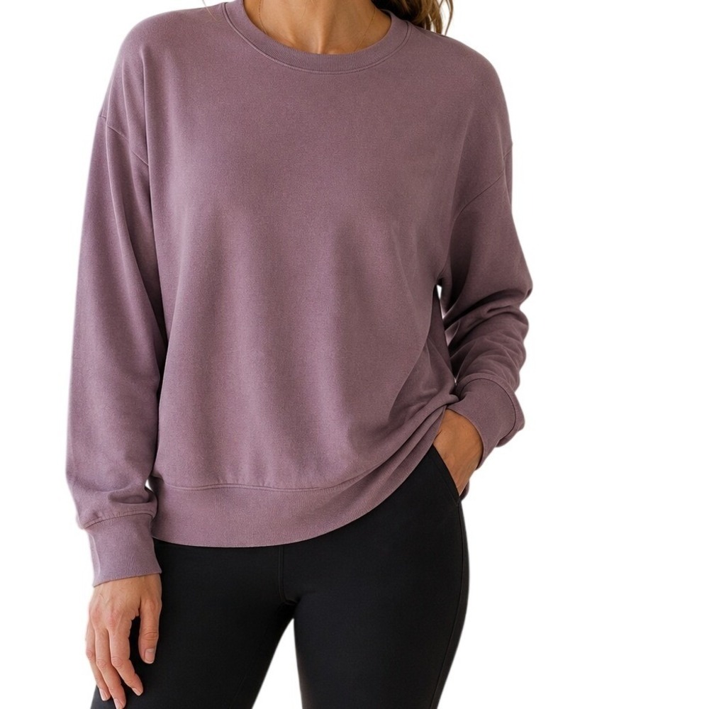 Athleta‎ Mauve Purple Relaxed Crew Neck Sweatshirt Women's XL